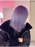 ペールラベンダー/パープル/切りっぱなし/イメチェン
