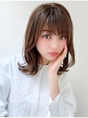後れ毛が可愛い顔周りレイヤー/ナチュラルアッシュ/顔周り