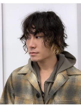 ユイツ メンズボブ×インナーカラー×ニュアンスウェーブ