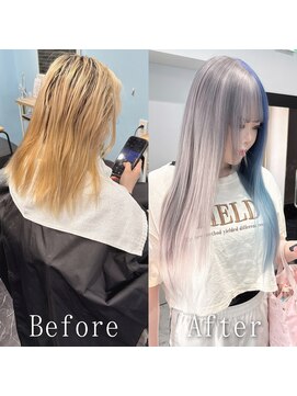 あるじゃんすー 池袋店 シルバー×ブルー#シールエクステ#デザインカラー#韓国#池袋