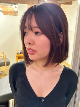 アイエン(aien) 前下がりショートボブ×シースルーバング