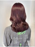 ピンクブラウン 美髪 透明感カラー チェリーレッド 韓国ヘア