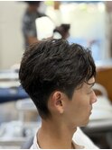 フェザーパーマ、毛流れパーマ、メンズカット