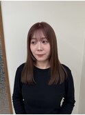 オレンジブラウン×セミロング