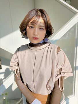 カイノ なんばエキカン店(KAINO) フェイスレイヤーで遊びを効かせたボブ