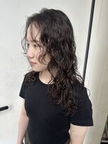 ココ 原宿(KOKO) 顔周りレイヤーカットパーマイメチェン黒髪ぱっつん前髪