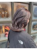 ミディアムレングス　ラベンダーベージュ