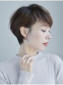 丸みショート・ボブ/丸顔/前髪あり/絶壁解消/３0代/４0代/５0代