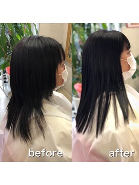 ボンビィヴァン(bon-vivant) カットの失敗もシールエクステで修正