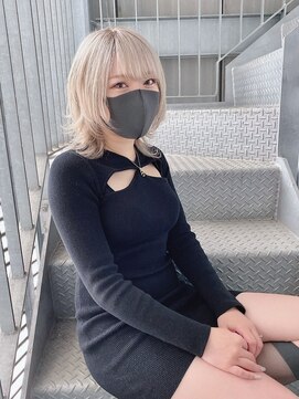 リアイス(Re:ICE) ミニウルフ/くすみブルー/流れるレイヤー/インナーハイライト