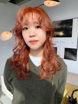リムレス(LIMLESS) 10代20代30代オレンジベージュダブルカラーブリーチ新潟万代