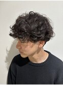 無造作ニュアンスツーブロックメンズパーマ