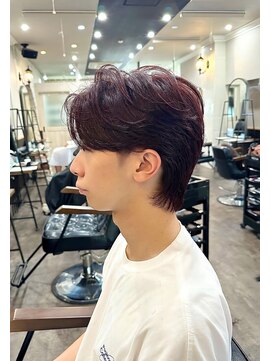 ルクスバイアフィナー(Luxo by Afinar) 町田/Luxo by Afinar  毛流れセンターパート×ブロッサムレッド