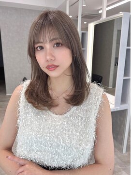 アールヘアーデザイン 藤が丘(r hair design) サラツヤロングベージュカラーブリーチしない透明感カラー