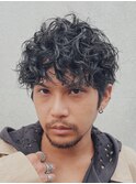 サーフカール大人プードルパーマメンズミディアムパーマ渋谷原宿