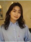 #セミロング・パーマ・くせ毛活かし・ニュアンスパーマ・銀座