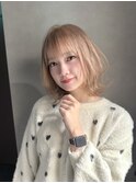 ミルクティーベージュ/ホワイトミルクティー/レイヤーボブ