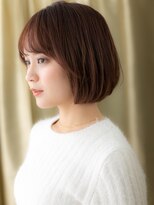 カバーヘア ブリス 上尾西口店(COVER HAIR bliss) 斜めバング暖色系カラー大人美人ひし形丸みボブY上尾30代40代