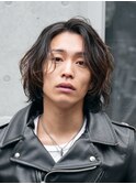 天神大名ニュアンスパーマセンターパートシャドウパーマ刈り上げ