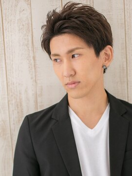 モッズヘア メン 仙台愛子駅前店(mod's hair men) ダークアッシュ社会人アップバング短髪ショートa仙台愛子