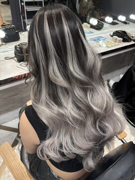 エル ヘアサロン なんば店(eL) ブリーチ無しバレイヤージュ