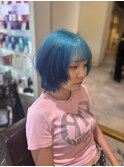 顔まわり×レイヤー×ボブ×派手髪