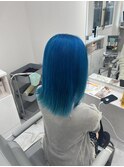 くびれヘアアプリコットオレンジハイライトカラーブルーカラー