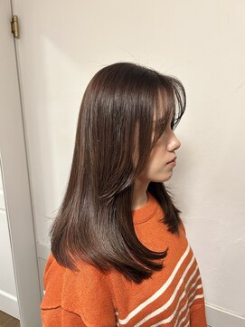 ミディアムレイヤー　オレンジbrownカラー