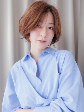 カバーヘア ブリス 志木南口駅前店(COVER HAIR bliss) ハイトーンカラーかきあげワンレンひし形レイヤーボブ20代30代W