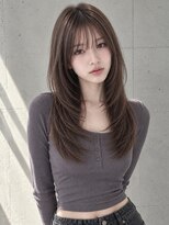ユーフォリア 渋谷グランデ(Euphoria SHIBUYA GRANDE)&nbsp;ダークブラウンシースルーバング顔周りレイヤーロング