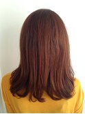 クラシカルな暗髪ピンクブラウン＠ナチュラルカールボブセミディ