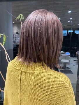 アース 高崎店(HAIR & MAKE EARTH) ピンクグレージュダブルカラー外ハネボブ