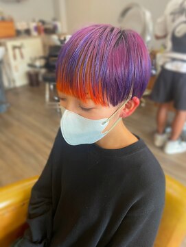 トルチェ(toRtue) パープル×オレンジ　派手髪　ハロウィンカラー