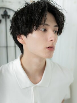 メンズヘア ビーセカンド 草加店(MENS HAIR B-2) 重めマッシュに軽い質感で大人のくせ毛ショートA草加20代30代