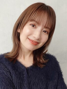 ノイ(noi) 顔周りレイヤーカットグレージュカラーくびれボブベージュカラー