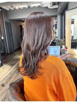 ヘアアンドメイク エジェリ(hair&make egerie) イノアカラー・ラベンダーピンク・韓国風ロング