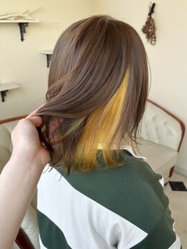 ディーヴァヘアーエズ(DIVA hair Eze) 【haruna】ハニーイエロー/インナーカラー/大人ボブ
