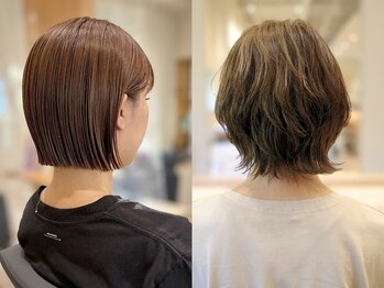 マオリ ホアロハ バイ アヌエヌエ(maoli hoaloha by anuenue)の写真/ナチュラル・オシャレ・手間いらず【ショート・ボブ】忙しい女性に人気♪白髪ぼかし・酸性ストレートも人気