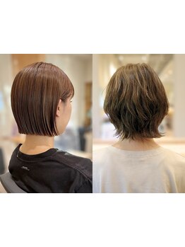 ナチュラル・オシャレ・手間いらず【ショート・ボブ】忙しい女性に人気♪白髪ぼかし・酸性ストレートも人気