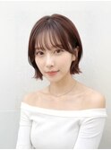 韓国ボブ×顔周りレイヤー