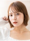 ミルクブラウン/アッシュブラウン/小顔カット/外ハネボブ/20代e