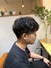 メンズカット＋ハイライト＋カラー＋ケアパーマ　￥22000