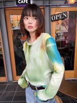 ラパンセ ブルー(LA PENSEE BLEU)&nbsp;ボブレイヤーカット　エンドカラー　アプリコットオレンジ