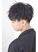 【黒髪】ショート◆前下がりマッシュスタイル◆ツーブロスタイル