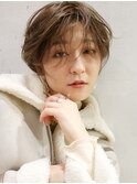 ニュアンスショートバング_オリーブカラー_46906