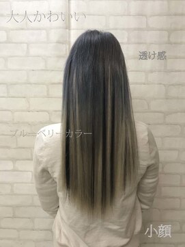 トリプルエイチ(HHH for hair) 大人かわいい小顔カラー透け感グレージュカラーdeエクステグラデ