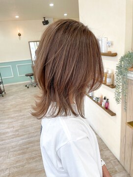 ラボヌールヘアーノーブル 新越谷店(La Bonheur hair noble) ミディアムレイヤー20代30代40代ハイライト