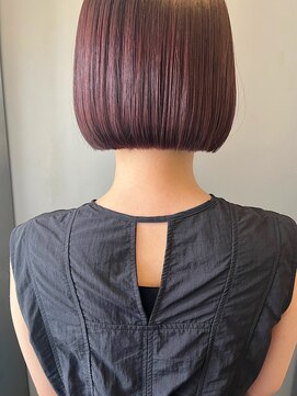 アンバースデー(UNBIRTHDAY) クラシカルボブ/艶ボルドーピンクブラウン【HIYORI】