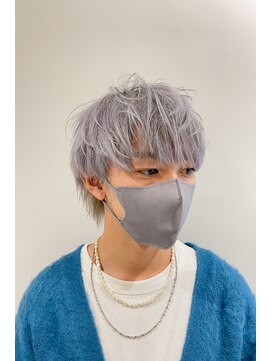 キオン(kyon) 【kyon】メンズ　ショートウルフ　ホワイトシルバー