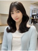 愛されくびれミディ＊韓国ヘア顔まわりカット 暗髪黒髪　表参道